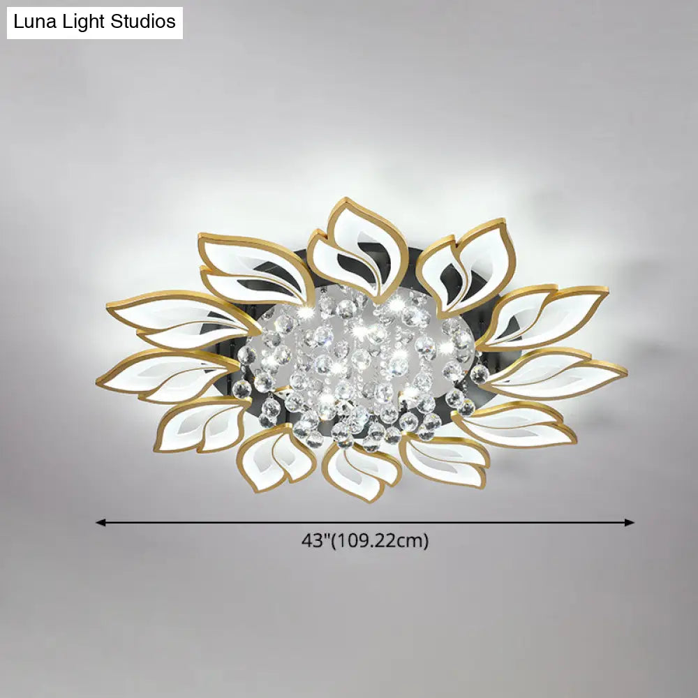 DecorBites™ DecorBites™ Contemporary LED Semi Flush Mount Ceiling Light with Crystal Ball - Gold Finish