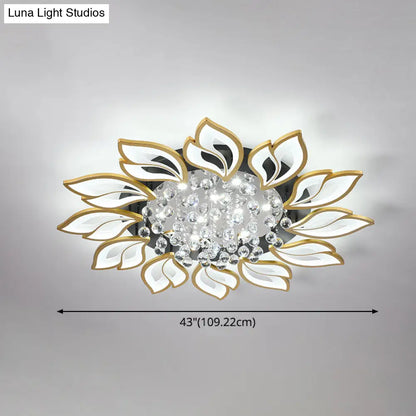 DecorBites™ DecorBites™ Contemporary LED Semi Flush Mount Ceiling Light with Crystal Ball - Gold Finish