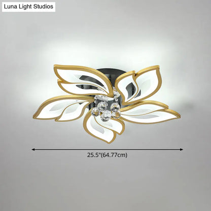 DecorBites™ DecorBites™ Contemporary LED Semi Flush Mount Ceiling Light with Crystal Ball - Gold Finish