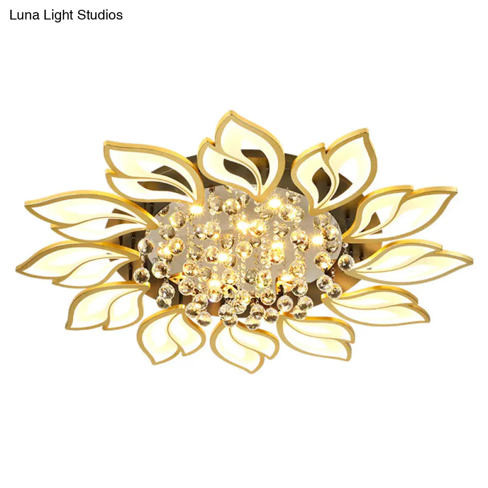 DecorBites™ DecorBites™ Contemporary LED Semi Flush Mount Ceiling Light with Crystal Ball - Gold Finish