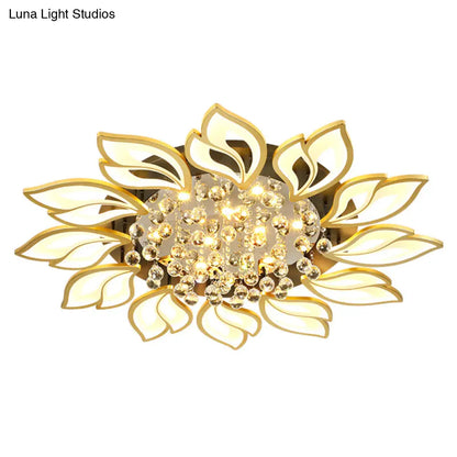 DecorBites™ DecorBites™ Contemporary LED Semi Flush Mount Ceiling Light with Crystal Ball - Gold Finish