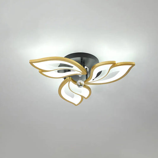 DecorBites™ DecorBites™ Contemporary LED Semi Flush Mount Ceiling Light with Crystal Ball - Gold Finish