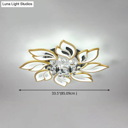 DecorBites™ DecorBites™ Contemporary LED Semi Flush Mount Ceiling Light with Crystal Ball - Gold Finish