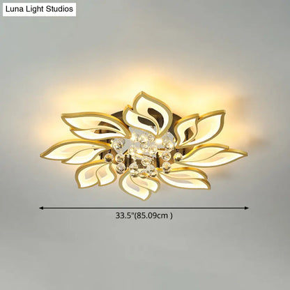 DecorBites™ DecorBites™ Contemporary LED Semi Flush Mount Ceiling Light with Crystal Ball - Gold Finish