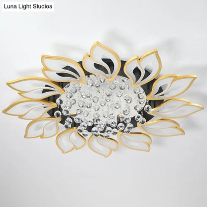 DecorBites™ DecorBites™ Contemporary LED Semi Flush Mount Ceiling Light with Crystal Ball - Gold Finish