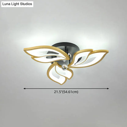DecorBites™ DecorBites™ Contemporary LED Semi Flush Mount Ceiling Light with Crystal Ball - Gold Finish