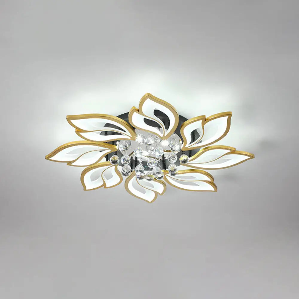 DecorBites™ DecorBites™ Contemporary LED Semi Flush Mount Ceiling Light with Crystal Ball - Gold Finish