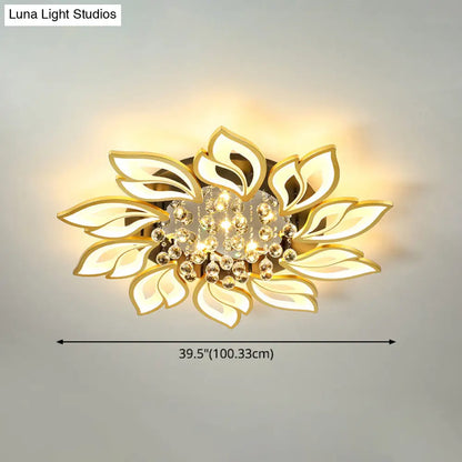 DecorBites™ DecorBites™ Contemporary LED Semi Flush Mount Ceiling Light with Crystal Ball - Gold Finish