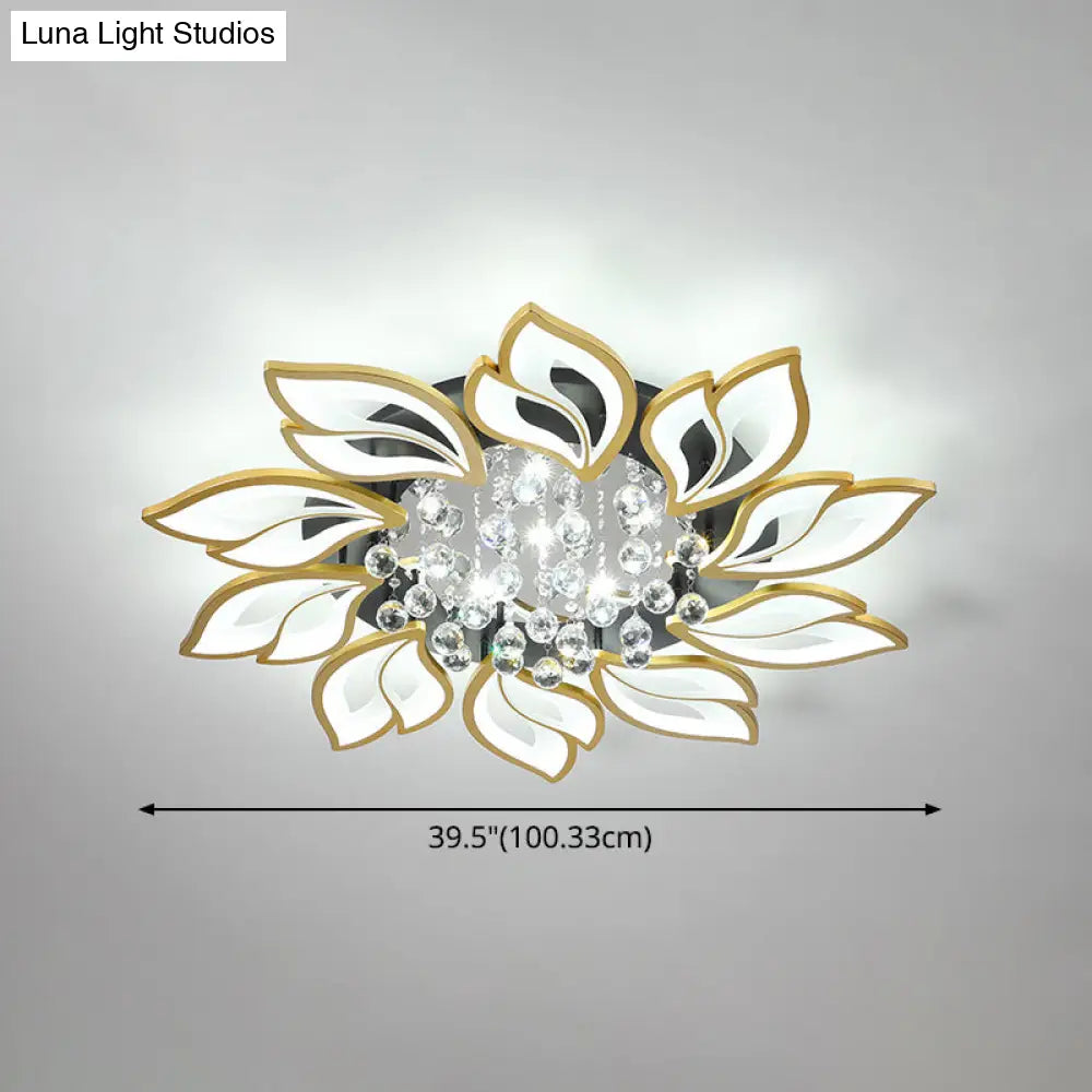 DecorBites™ DecorBites™ Contemporary LED Semi Flush Mount Ceiling Light with Crystal Ball - Gold Finish