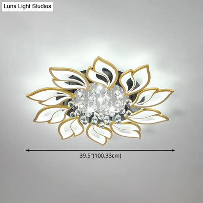 DecorBites™ DecorBites™ Contemporary LED Semi Flush Mount Ceiling Light with Crystal Ball - Gold Finish