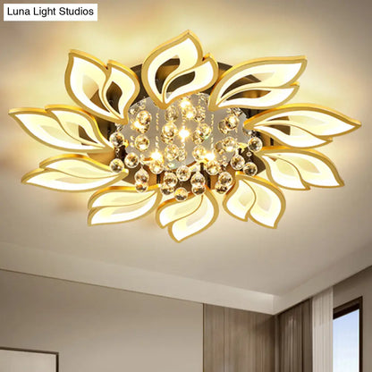 DecorBites™ DecorBites™ Contemporary LED Semi Flush Mount Ceiling Light with Crystal Ball - Gold Finish
