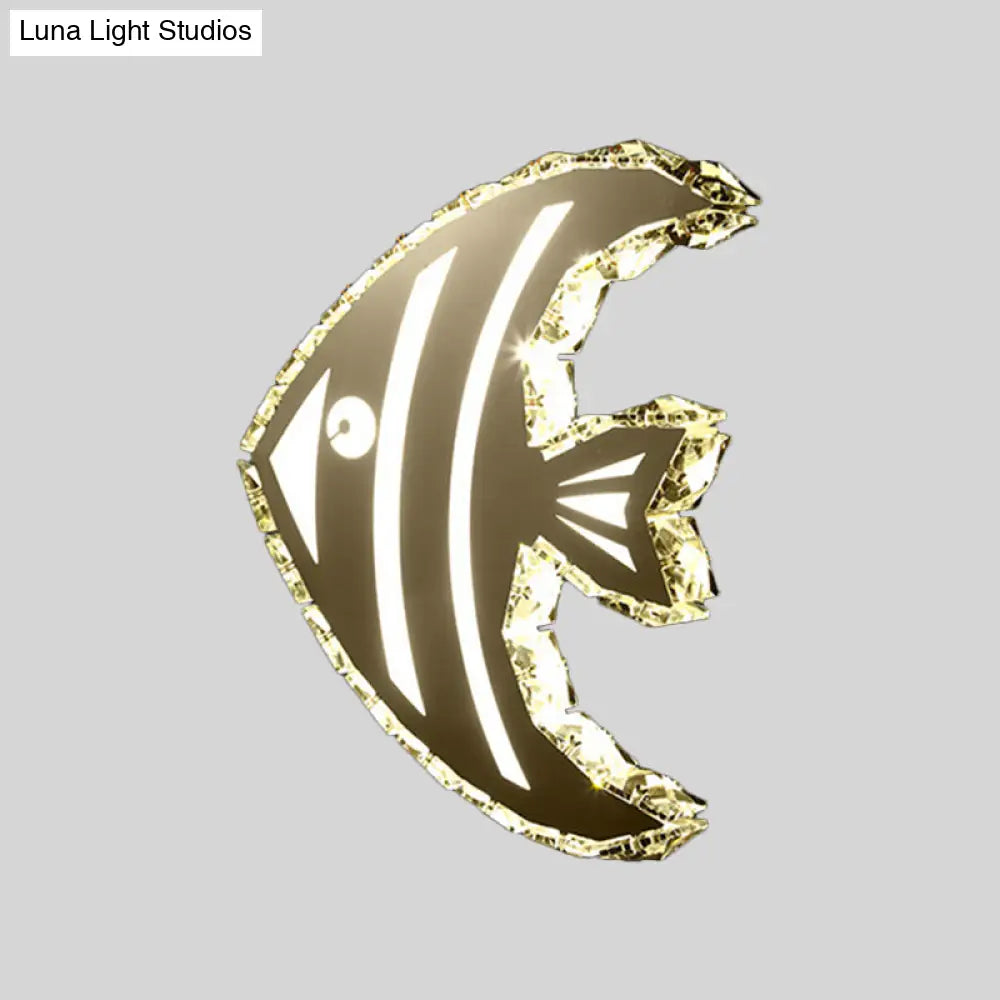 Aplique de pared contemporáneo DecorBites™ de acero inoxidable con luz LED y pantalla de cristal en luz cálida/blanca para pasillos