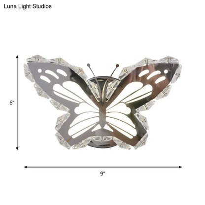 Aplique de pared contemporáneo DecorBites™ de acero inoxidable con luz LED y pantalla de cristal en luz cálida/blanca para pasillos