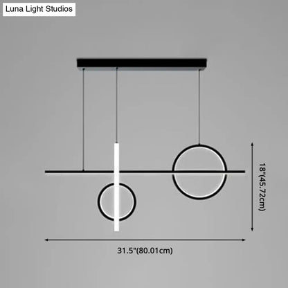 مصباح سقف معلق LED معاصر من DecorBites™ مع غطاء أكريليك - وحدة إضاءة معلقة أنيقة لغرفة المعيشة
