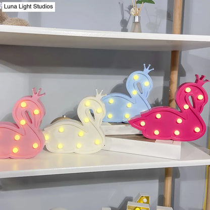 Contemporary LED Swan Wall Night Lamp for Children's Bedroom