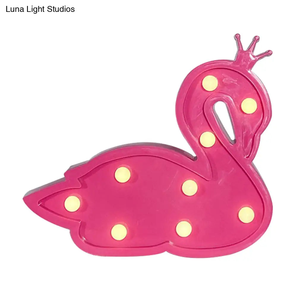Contemporary LED Swan Wall Night Lamp for Children's Bedroom