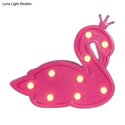 Contemporary LED Swan Wall Night Lamp for Children's Bedroom