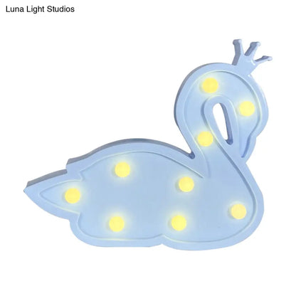 Contemporary LED Swan Wall Night Lamp for Children's Bedroom