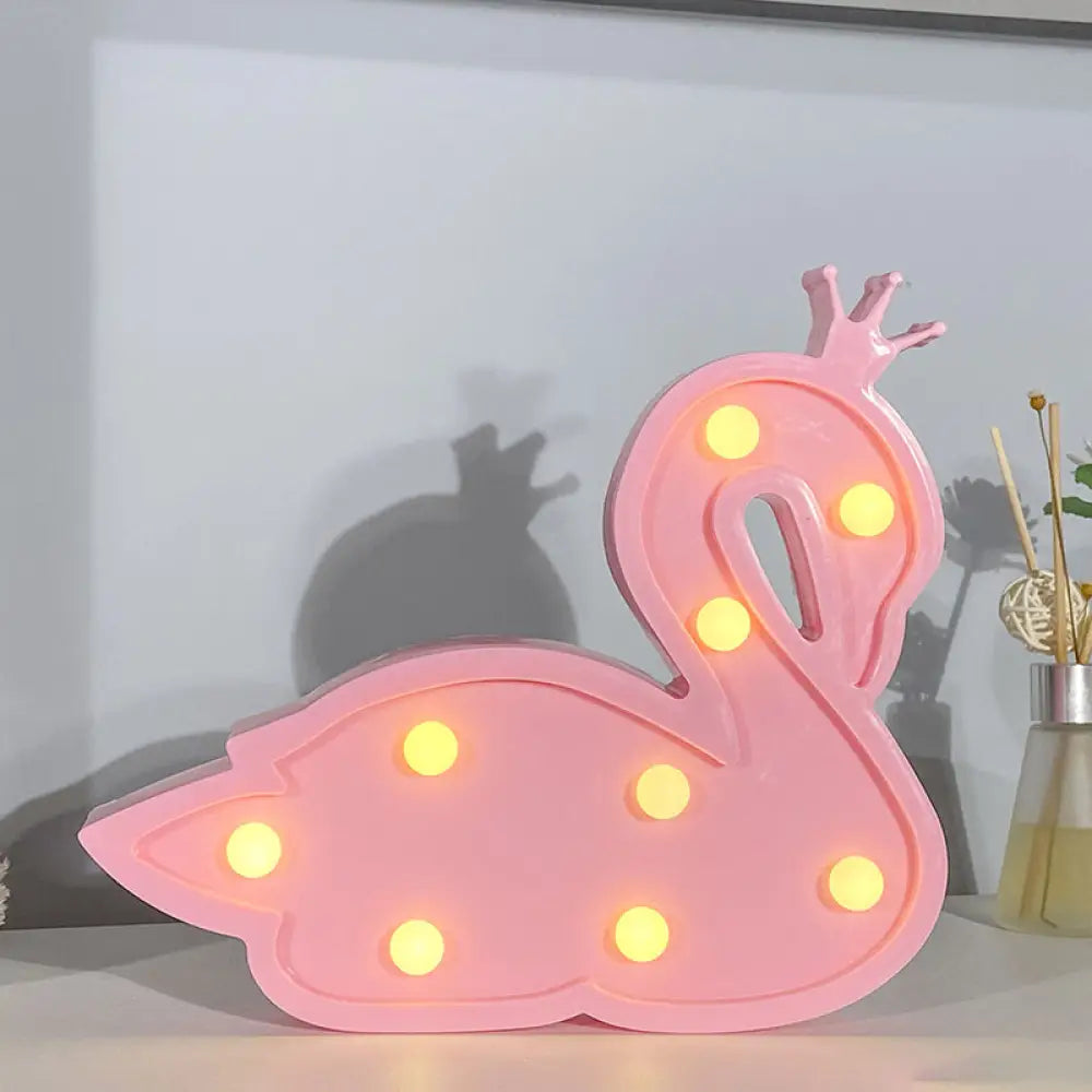 Contemporary LED Swan Wall Night Lamp for Children's Bedroom