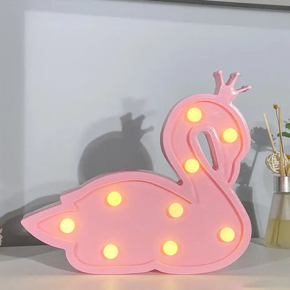 Contemporary LED Swan Wall Night Lamp for Children's Bedroom