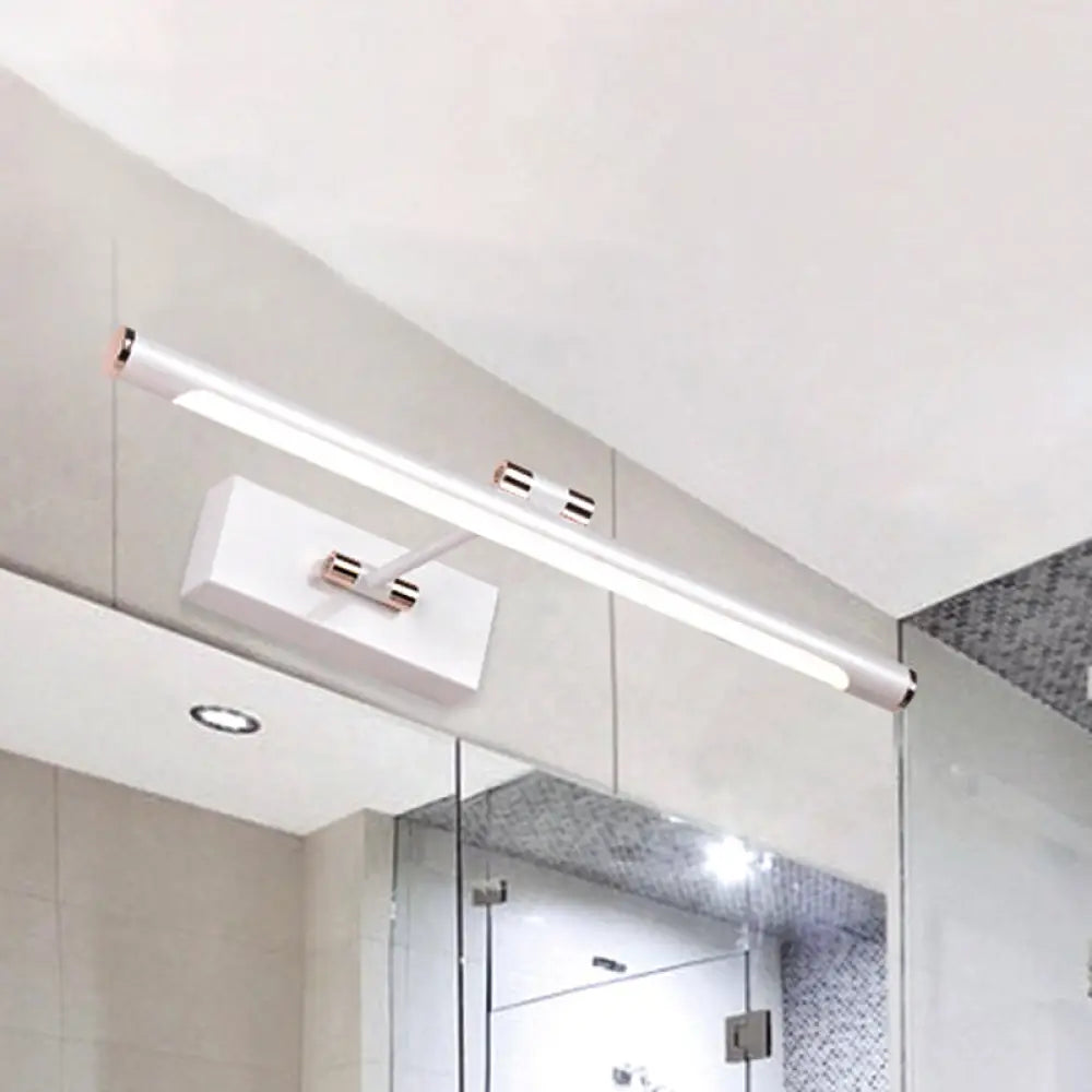 Aplique de pared tubular LED contemporáneo DecorBites™ - Lámpara de pared acrílica blanca y negra para baños - 42 cm/46 cm de ancho