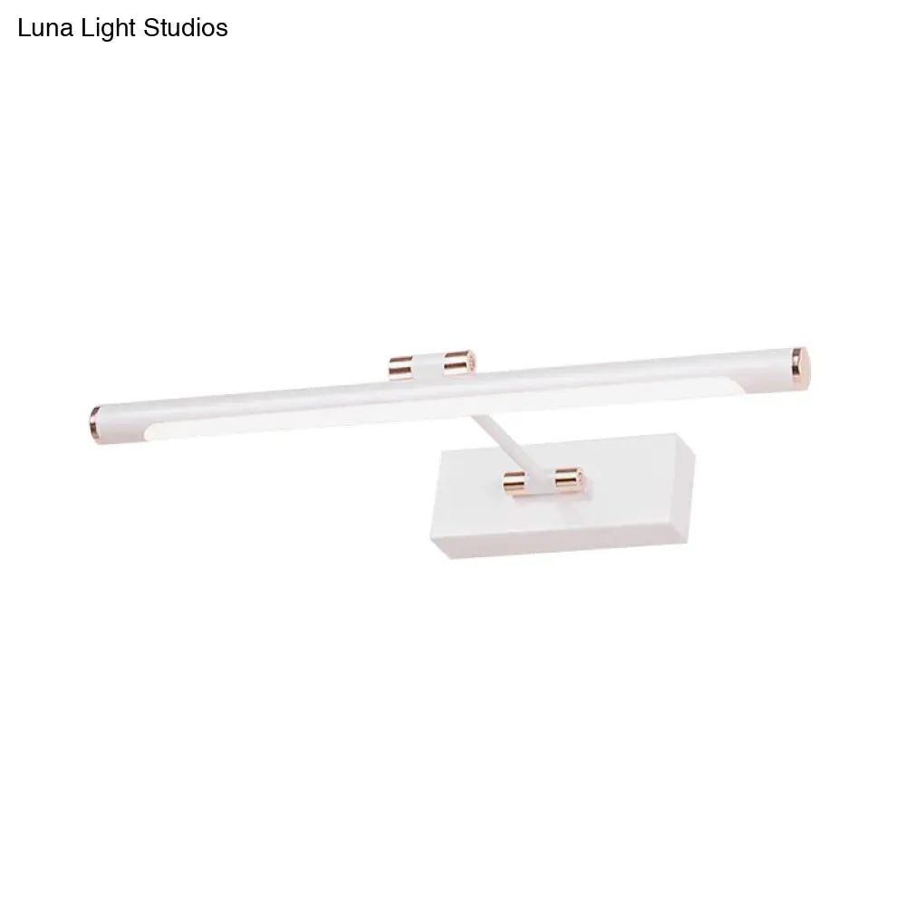 Aplique de pared tubular LED contemporáneo DecorBites™ - Lámpara de pared acrílica blanca y negra para baños - 42 cm/46 cm de ancho