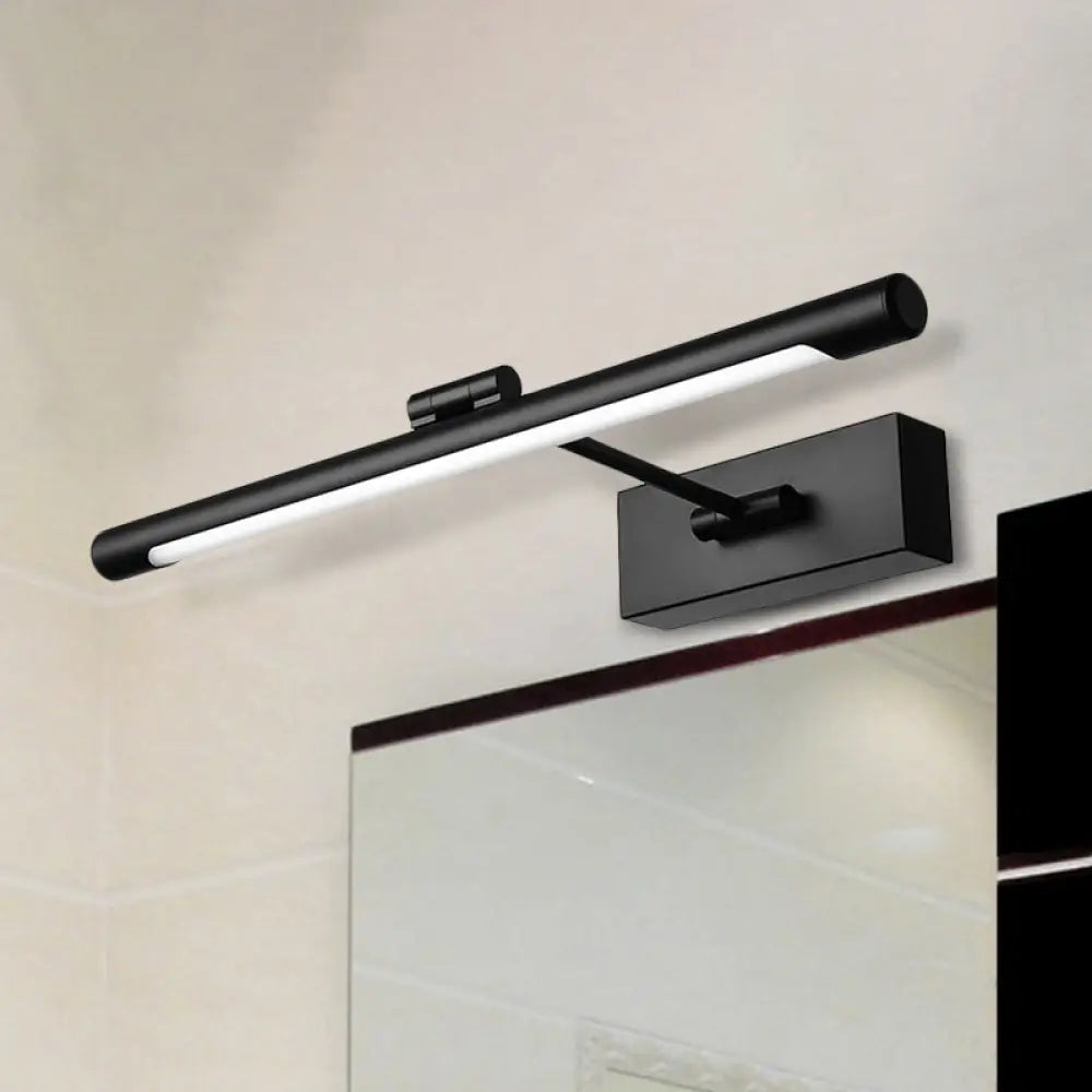 Aplique de pared tubular LED contemporáneo DecorBites™ - Lámpara de pared acrílica blanca y negra para baños - 42 cm/46 cm de ancho