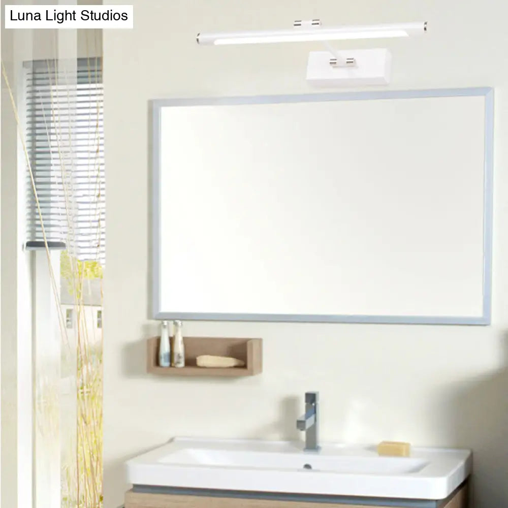 Aplique de pared tubular LED contemporáneo DecorBites™ - Lámpara de pared acrílica blanca y negra para baños - 42 cm/46 cm de ancho