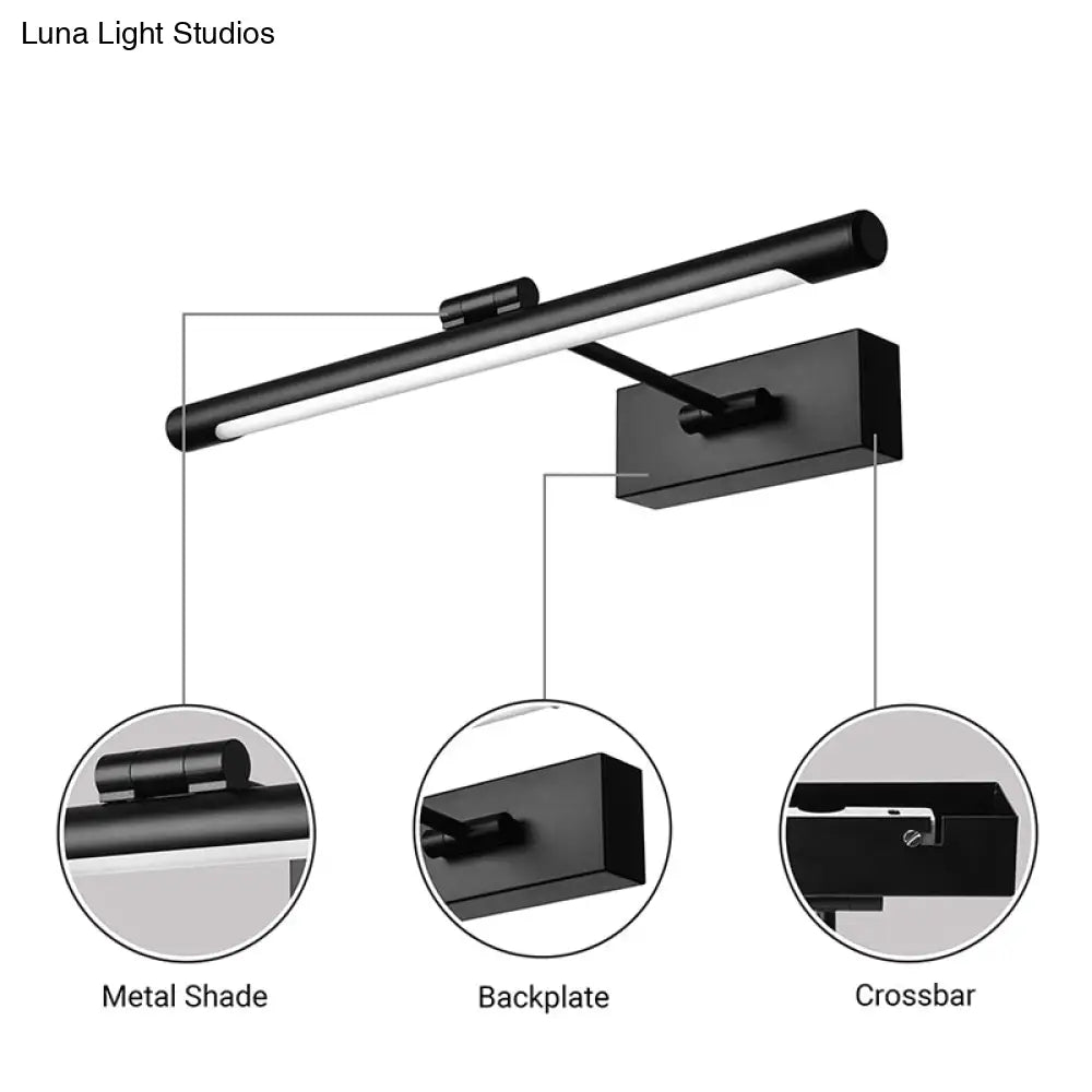 Aplique de pared tubular LED contemporáneo DecorBites™ - Lámpara de pared acrílica blanca y negra para baños - 42 cm/46 cm de ancho