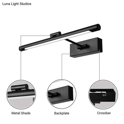 Aplique de pared tubular LED contemporáneo DecorBites™ - Lámpara de pared acrílica blanca y negra para baños - 42 cm/46 cm de ancho