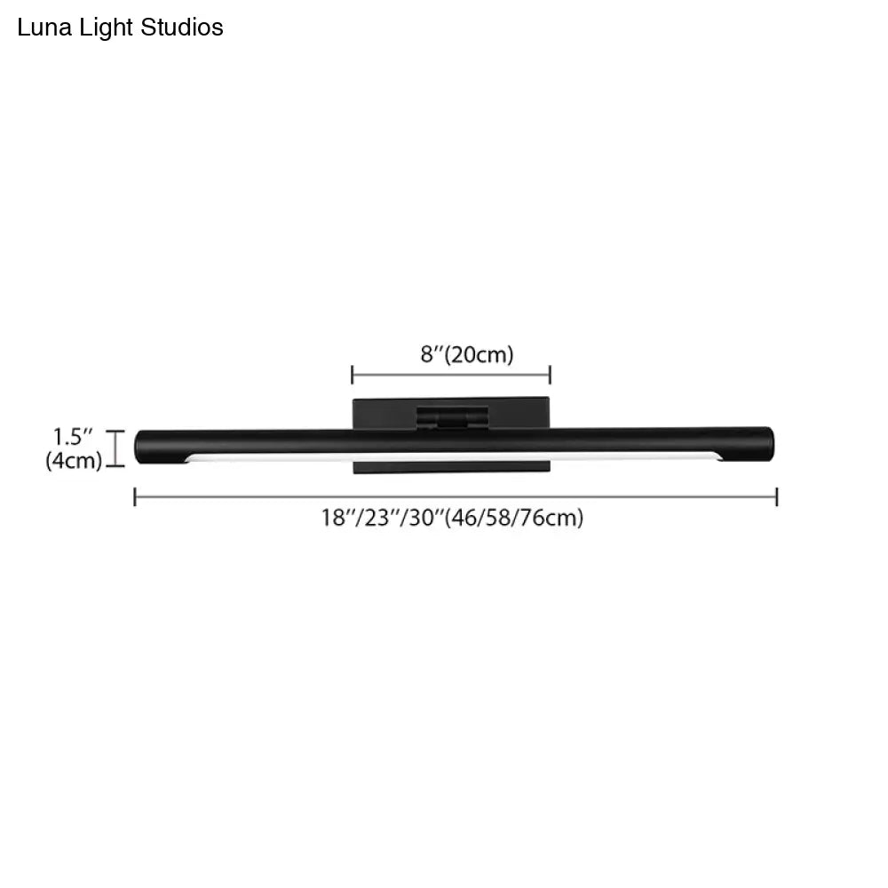 Aplique de pared tubular LED contemporáneo DecorBites™ - Lámpara de pared acrílica blanca y negra para baños - 42 cm/46 cm de ancho