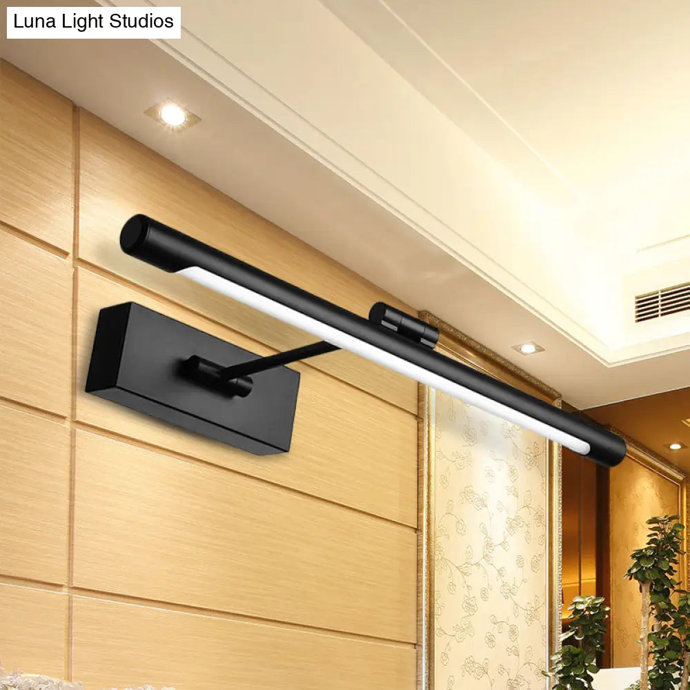 Aplique de pared tubular LED contemporáneo DecorBites™ - Lámpara de pared acrílica blanca y negra para baños - 42 cm/46 cm de ancho