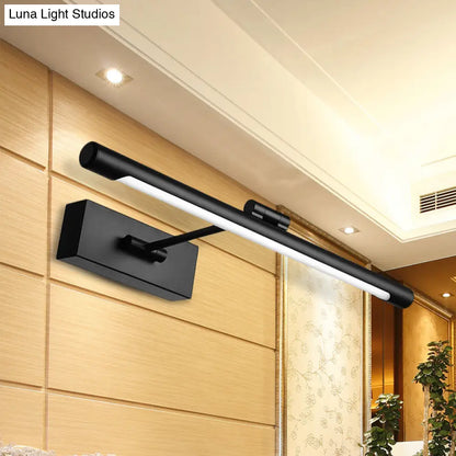 Aplique de pared tubular LED contemporáneo DecorBites™ - Lámpara de pared acrílica blanca y negra para baños - 42 cm/46 cm de ancho