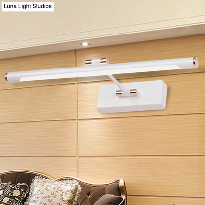 Aplique de pared tubular LED contemporáneo DecorBites™ - Lámpara de pared acrílica blanca y negra para baños - 42 cm/46 cm de ancho