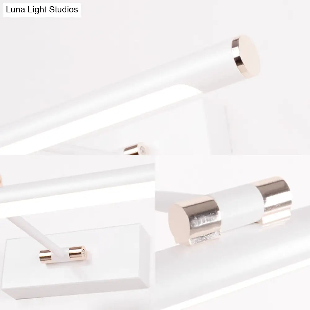 Aplique de pared tubular LED contemporáneo DecorBites™ - Lámpara de pared acrílica blanca y negra para baños - 42 cm/46 cm de ancho