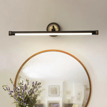 Aplique de pared tubular LED contemporáneo DecorBites™ con brazo ajustable - Lámpara de tocador de metal negro/latón