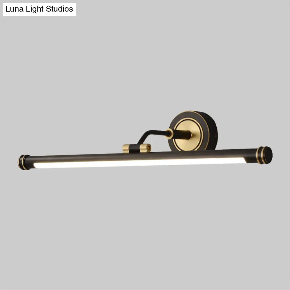 Aplique de pared tubular LED contemporáneo DecorBites™ con brazo ajustable - Lámpara de tocador de metal negro/latón