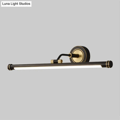 Aplique de pared tubular LED contemporáneo DecorBites™ con brazo ajustable - Lámpara de tocador de metal negro/latón