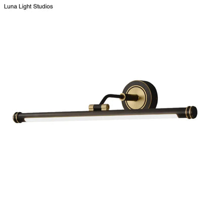 Aplique de pared tubular LED contemporáneo DecorBites™ con brazo ajustable - Lámpara de tocador de metal negro/latón