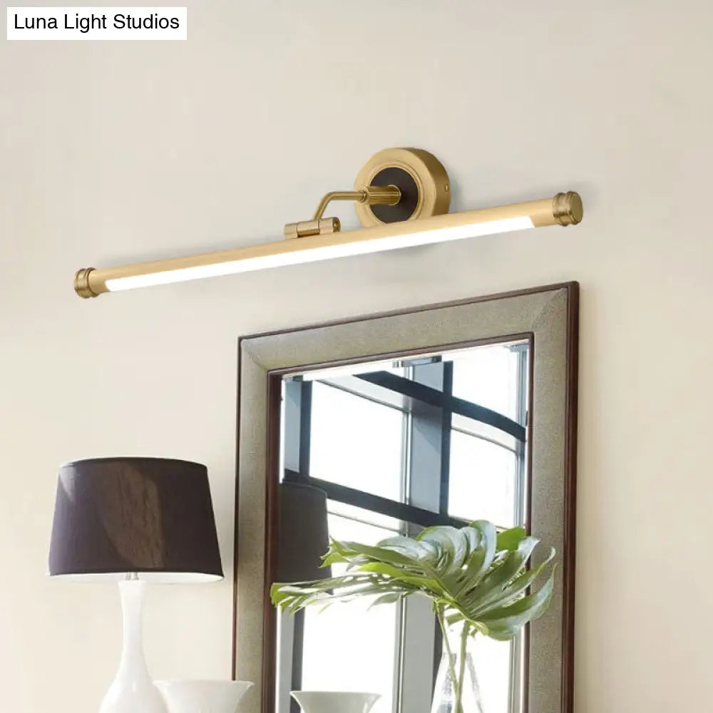Aplique de pared tubular LED contemporáneo DecorBites™ con brazo ajustable - Lámpara de tocador de metal negro/latón