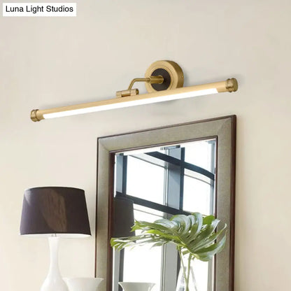 Aplique de pared tubular LED contemporáneo DecorBites™ con brazo ajustable - Lámpara de tocador de metal negro/latón