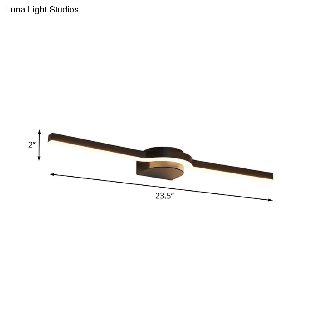 Aplique de pared LED contemporáneo DecorBites™ en blanco y negro/luz cálida - Aplique de pared acrílico de línea delgada de 16"/23.5"