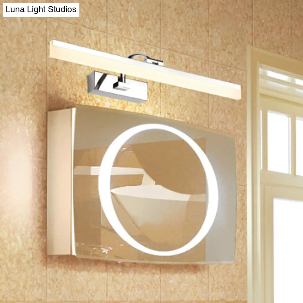 DecorBites™ DecorBites™ Contemporary LED Vanity Light, Slim Acrylic Design, Chrome Finish, Wall Mounted Bathroom Lamp (16"/19.5" Diameter)