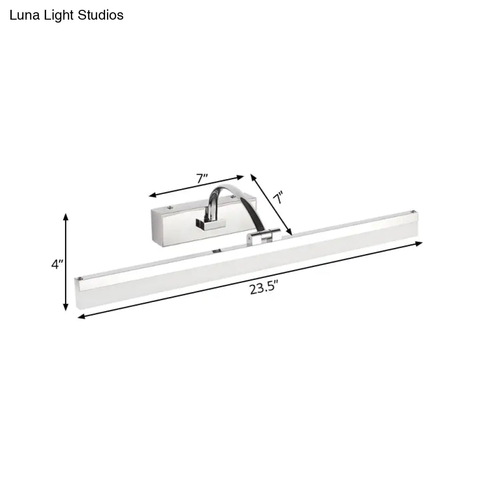 DecorBites™ DecorBites™ Contemporary LED Vanity Light, Slim Acrylic Design, Chrome Finish, Wall Mounted Bathroom Lamp (16"/19.5" Diameter)
