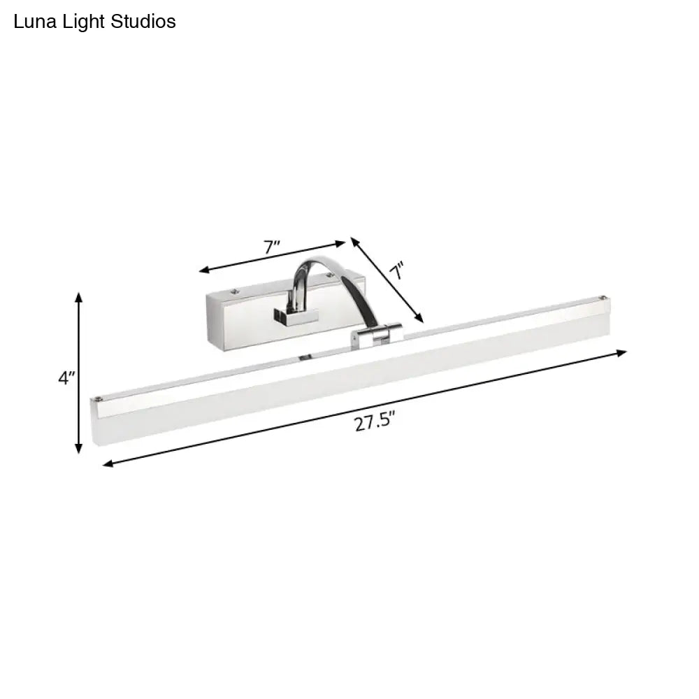 DecorBites™ DecorBites™ Contemporary LED Vanity Light, Slim Acrylic Design, Chrome Finish, Wall Mounted Bathroom Lamp (16"/19.5" Diameter)