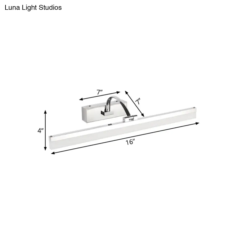 DecorBites™ DecorBites™ Contemporary LED Vanity Light, Slim Acrylic Design, Chrome Finish, Wall Mounted Bathroom Lamp (16"/19.5" Diameter)