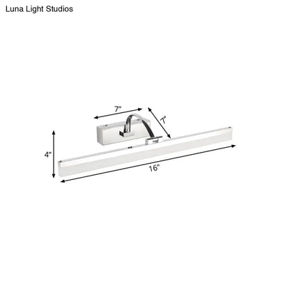 DecorBites™ DecorBites™ Contemporary LED Vanity Light, Slim Acrylic Design, Chrome Finish, Wall Mounted Bathroom Lamp (16"/19.5" Diameter)