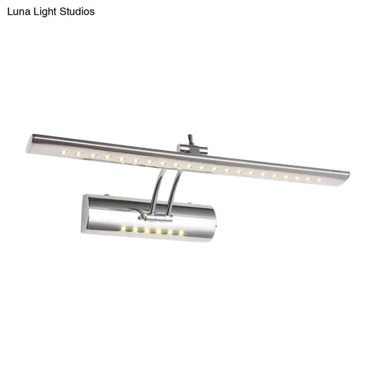 Contemporary LED Vanity Light with Nickel Finish and White/Warm Light, 16"/21.5" Wide