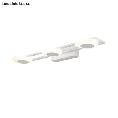 Aplique de pared LED contemporáneo DecorBites™: Luz redonda de acrílico blanco para montaje en pared, 3 luces