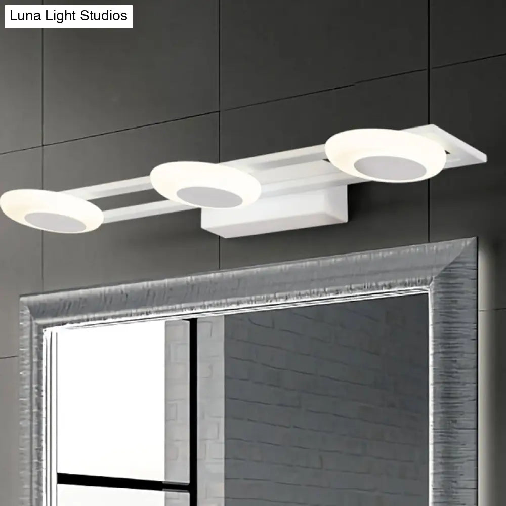 Aplique de pared LED contemporáneo DecorBites™: Luz redonda de acrílico blanco para montaje en pared, 3 luces